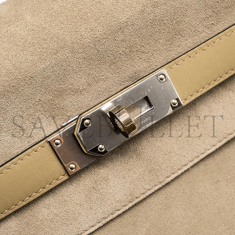H**me5 master maxi kelly 42 gris caillou grizzly suede and beige marfa swift (42*27*17cm)